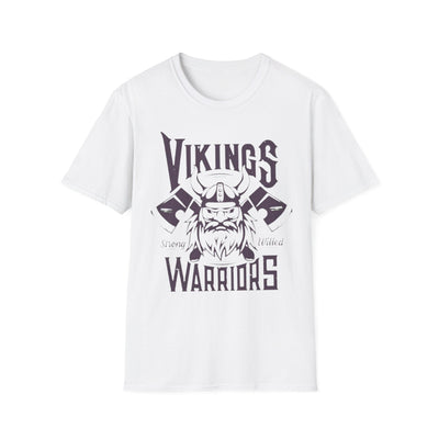 Vikings warrior graphic t-shirt featuring a bold warrior design