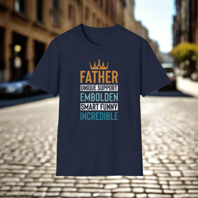 Inspirational Father Keywords Graphic T-shirt - Celebrate Dad with Meaningful Words