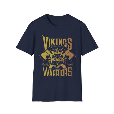 Viking warriors graphic t-shirt featuring a bold and fierce design