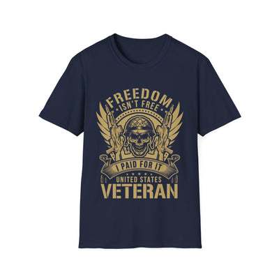 US Veteran Statement Printed Graphic T-shirt featuring a patriotic design honoring military service